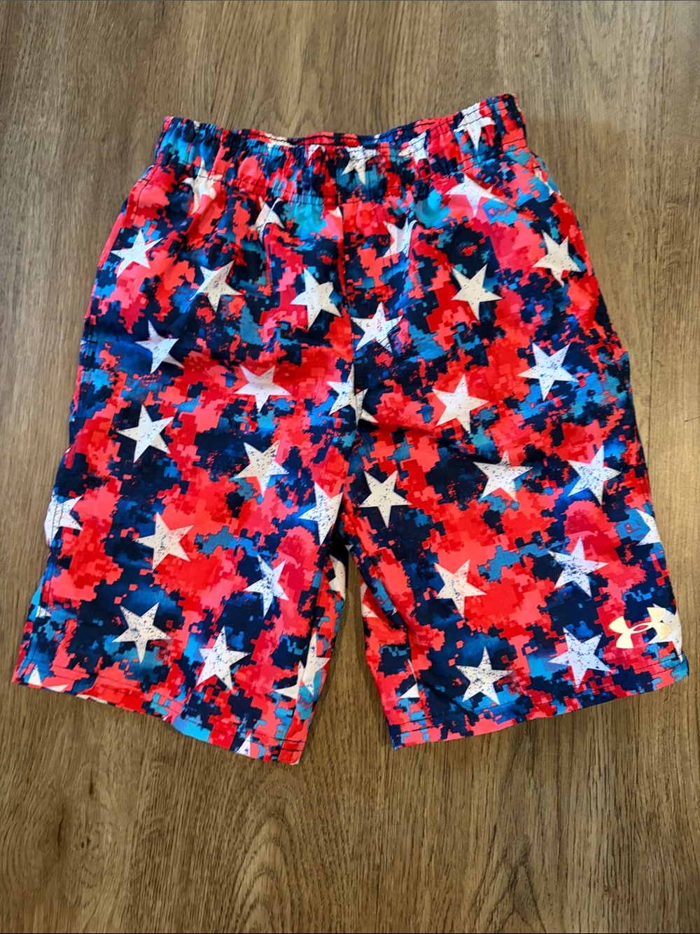 Under Armour Red, Navy & White Star Swim Trunks